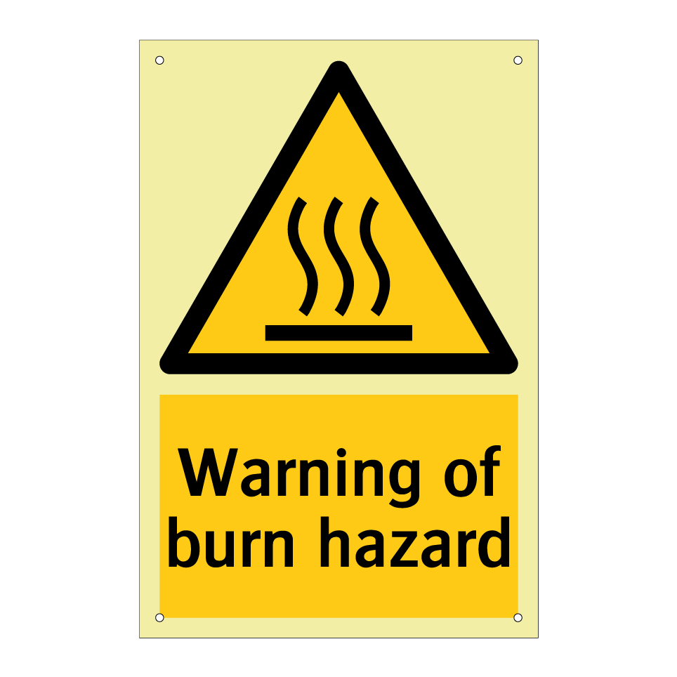 Warning of burn hazard