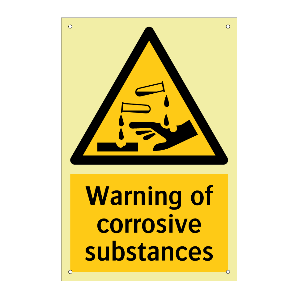 Warning of corrosive substances