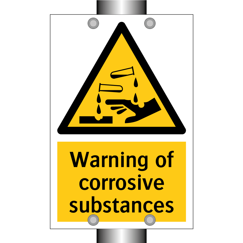 Warning of corrosive substances