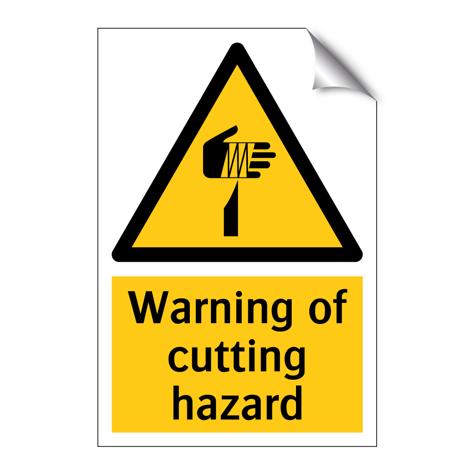 Warning of cutting hazard
