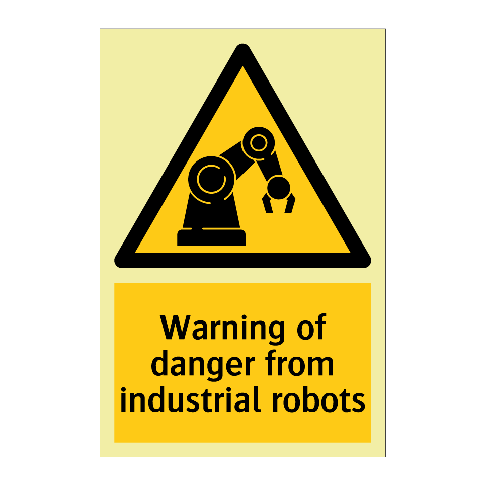 Warning of danger from industrial robots