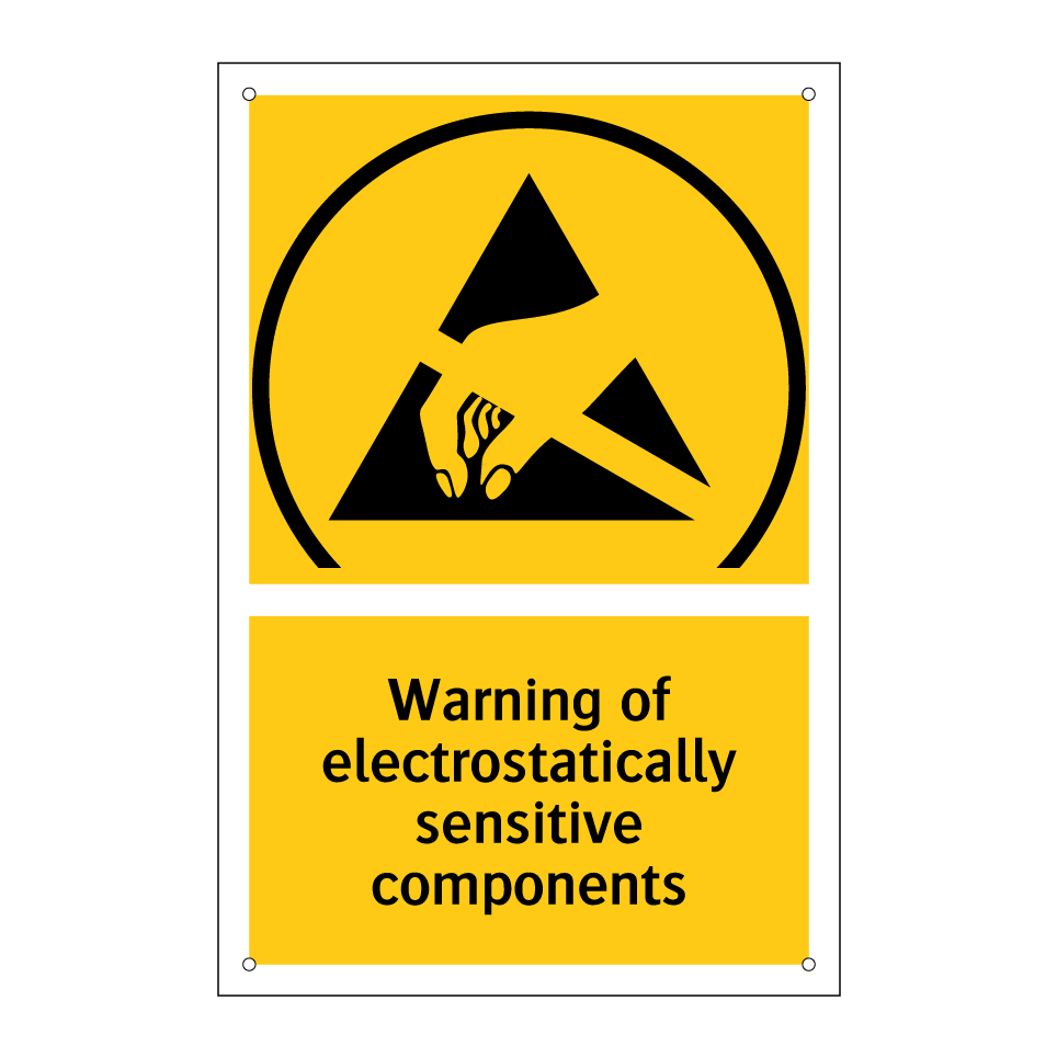 Warning of electrostatically sensitive components