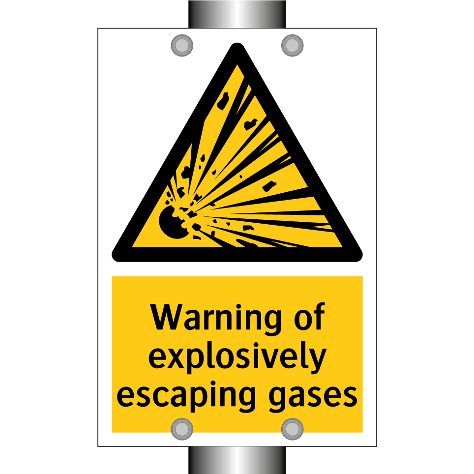 Warning of explosively escaping gases