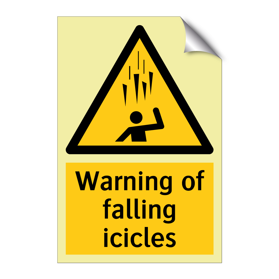 Warning of falling icicles