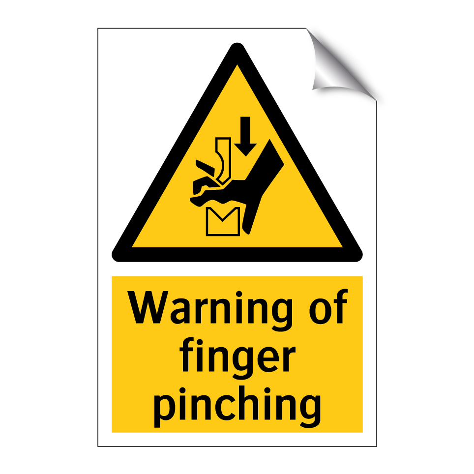Warning of finger pinching