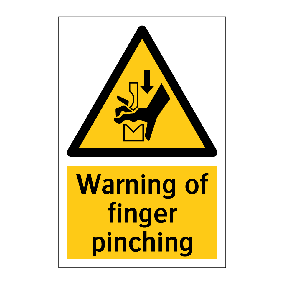Warning of finger pinching