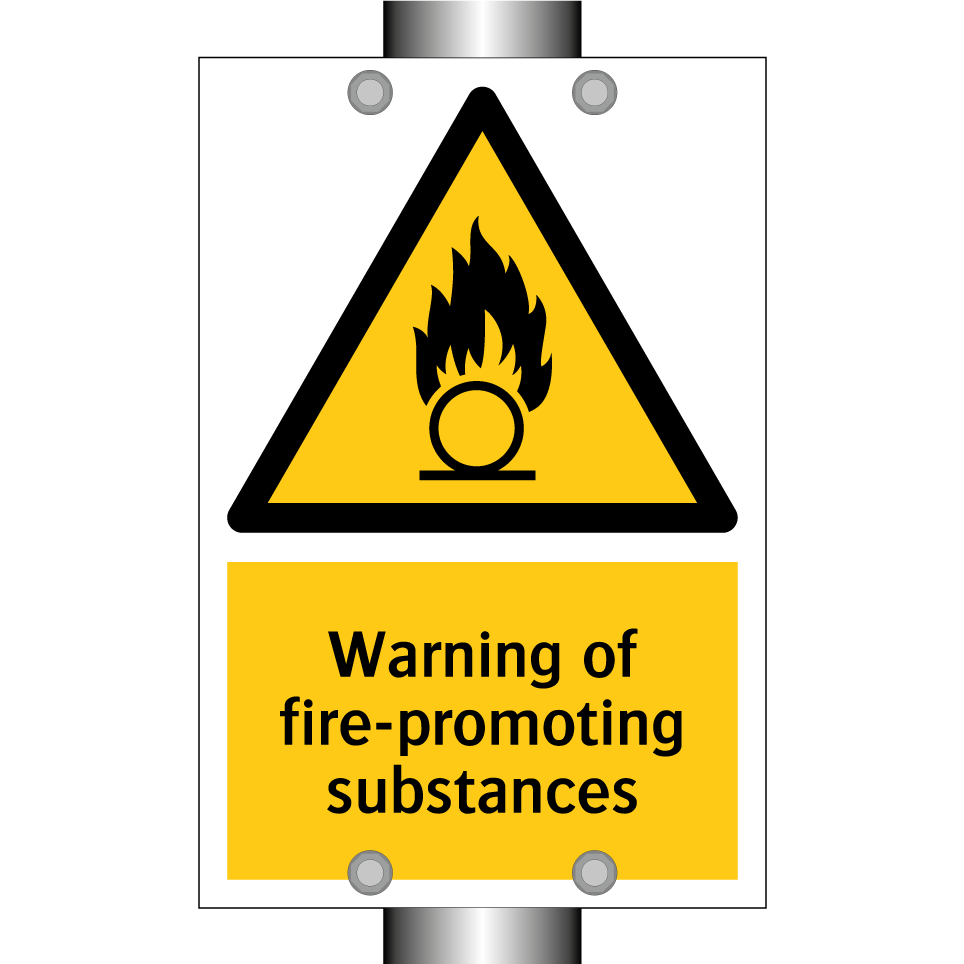 Warning of fire-promoting substances