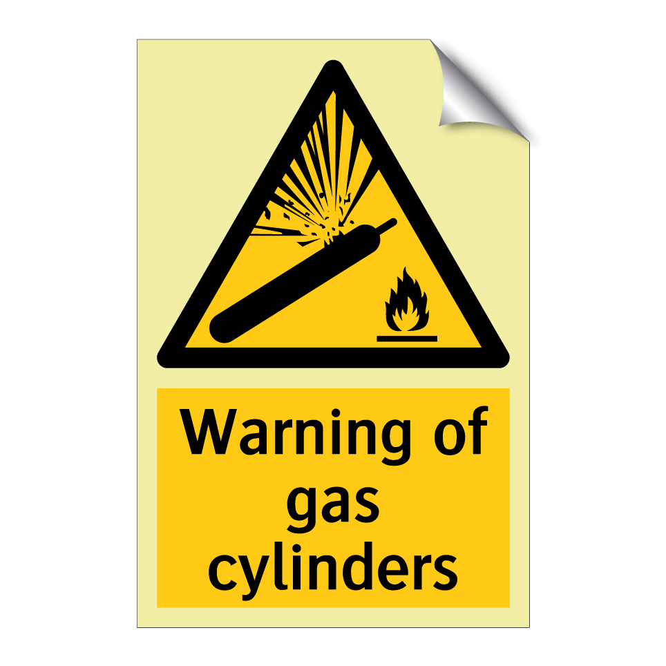 Warning of gas cylinders