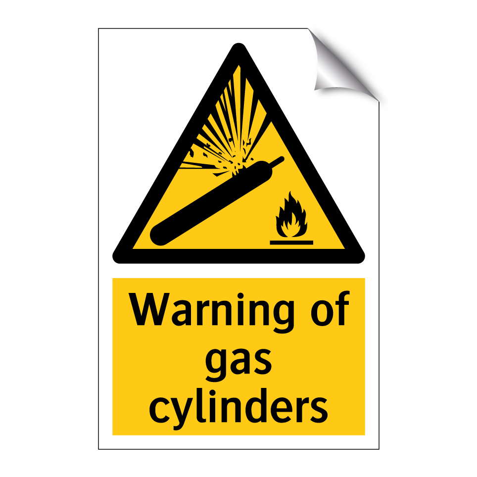 Warning of gas cylinders