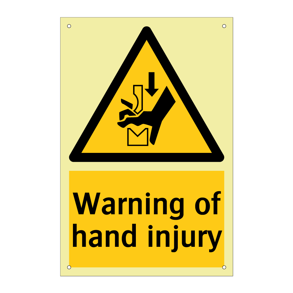 Warning of hand injury