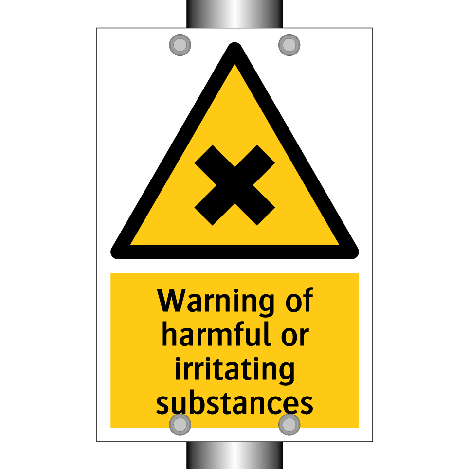 Warning of harmful or irritating substances