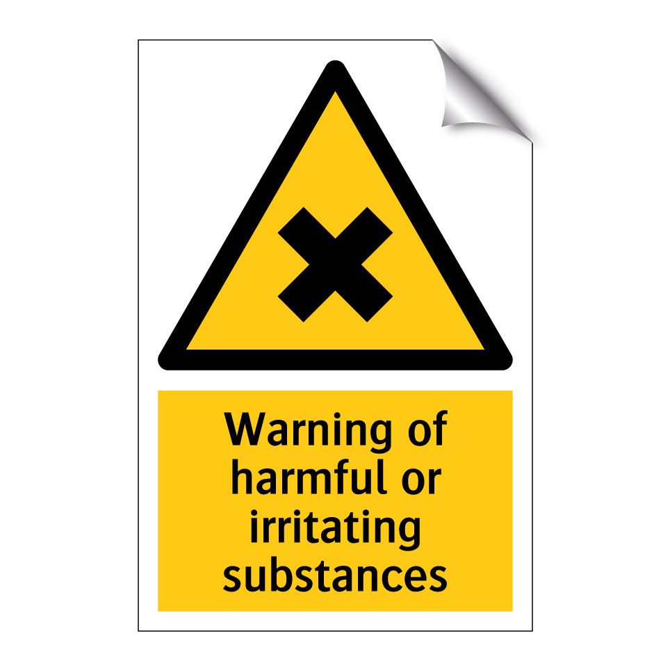 Warning of harmful or irritating substances