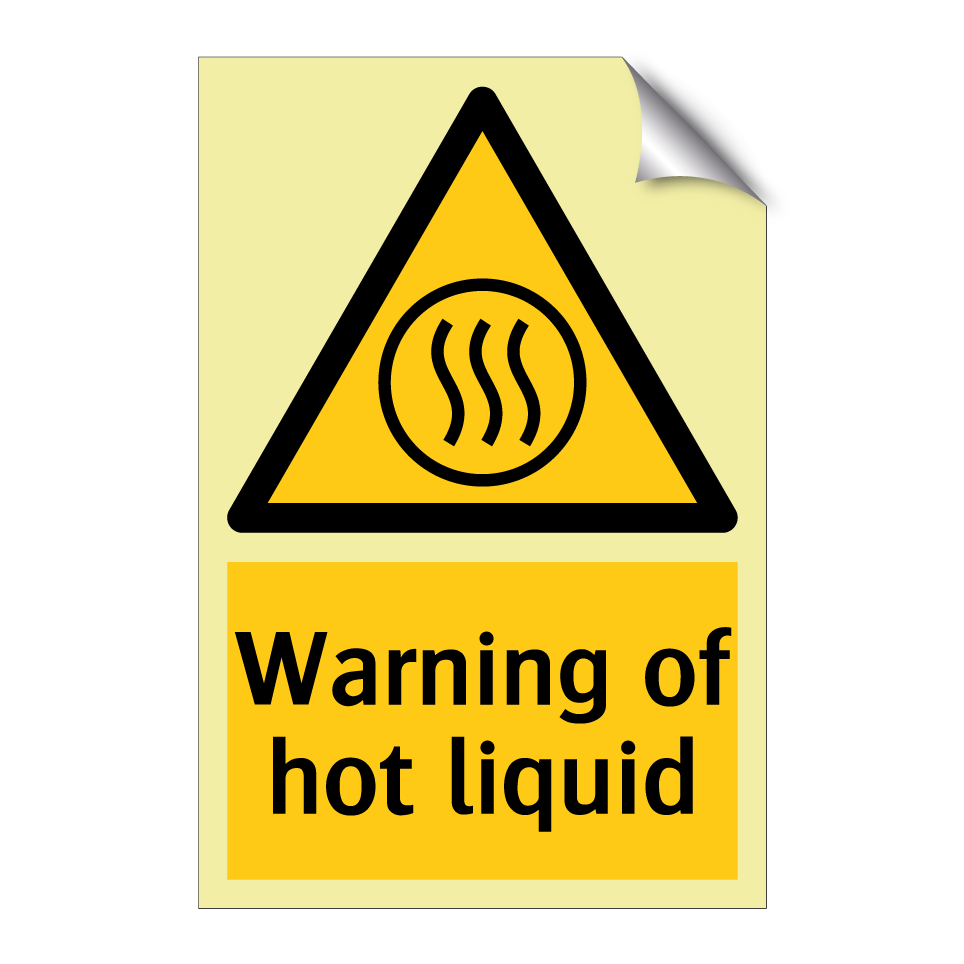 Warning of hot liquid