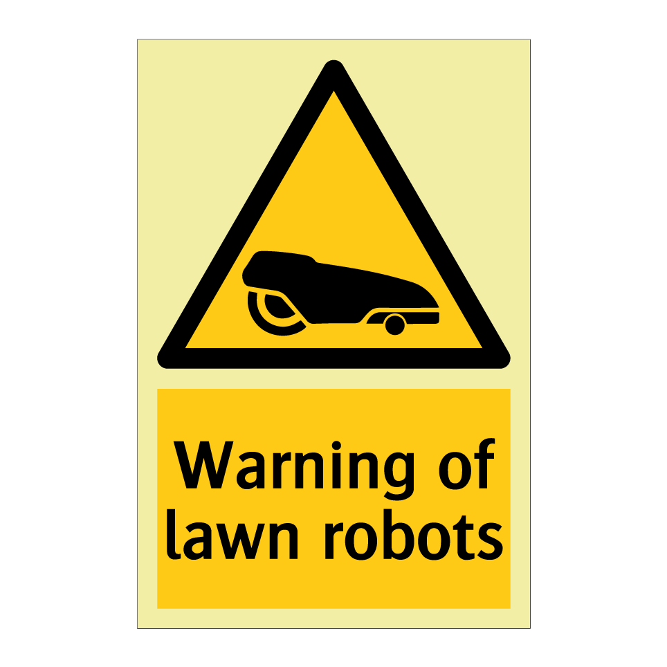 Warning of lawn robots