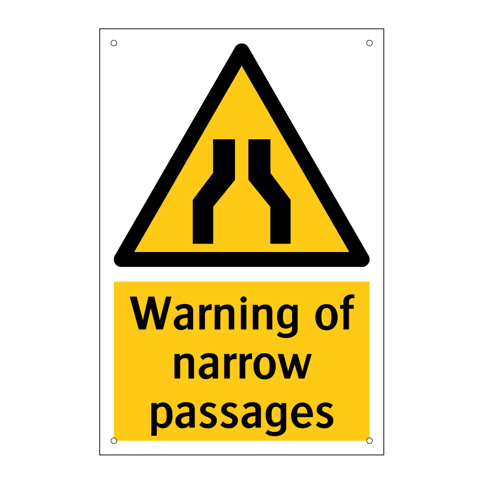 Warning of narrow passages
