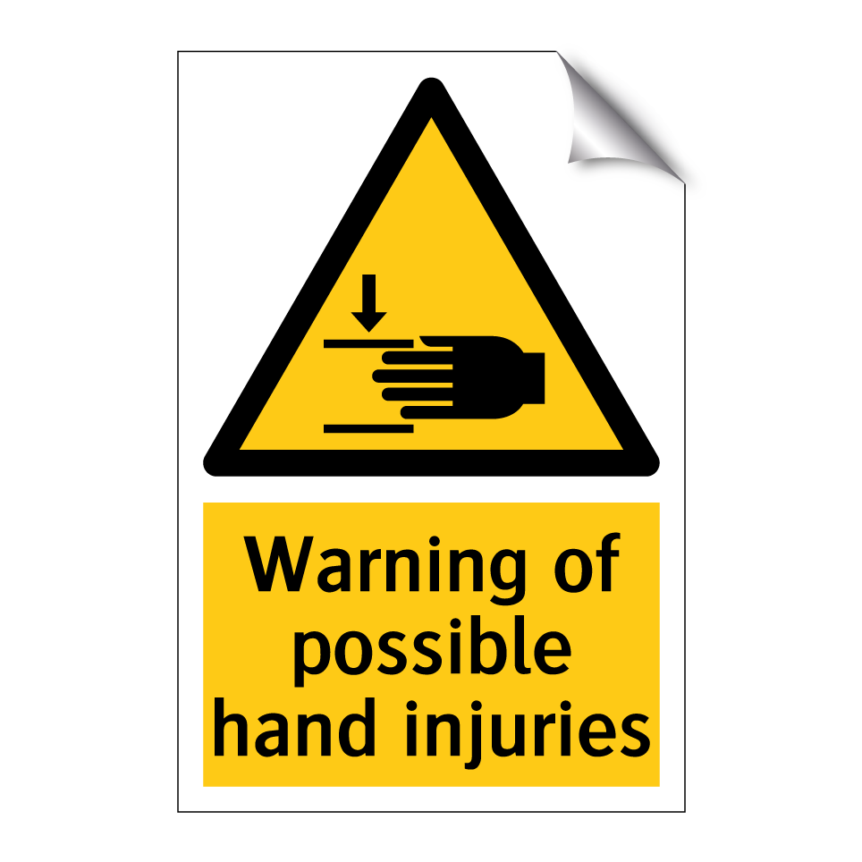 Warning of possible hand injuries