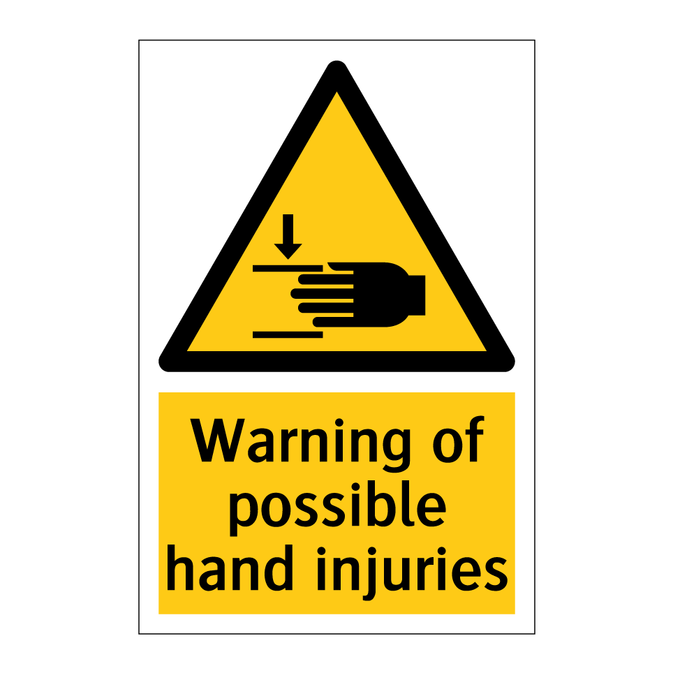 Warning of possible hand injuries