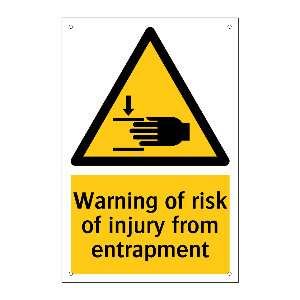Warning of risk of injury from entrapment