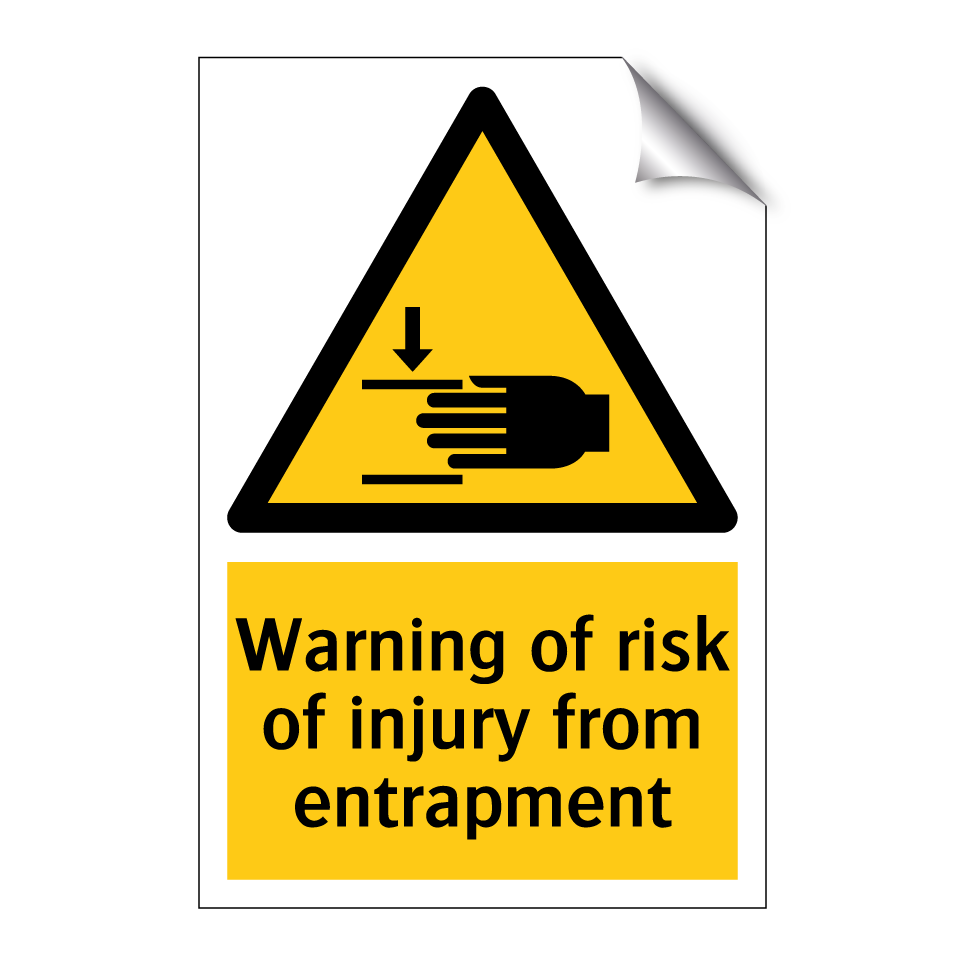 Warning of risk of injury from entrapment