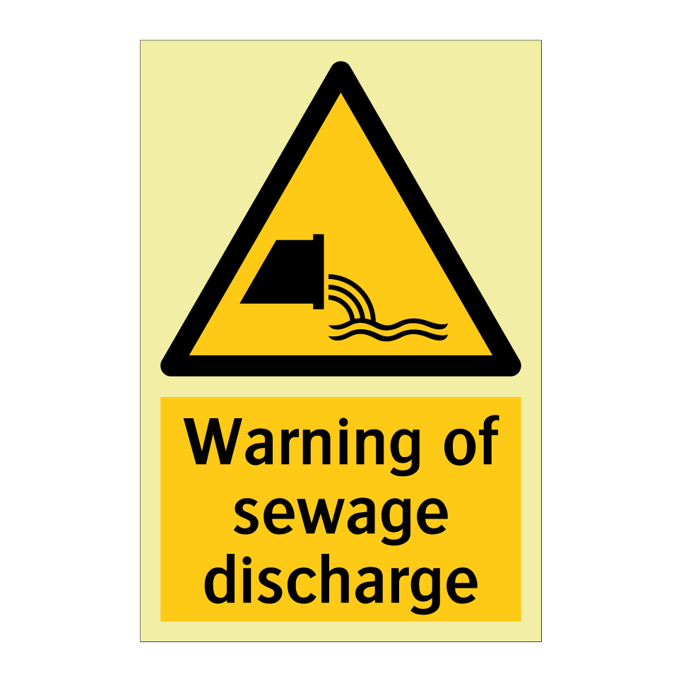 Warning of sewage discharge