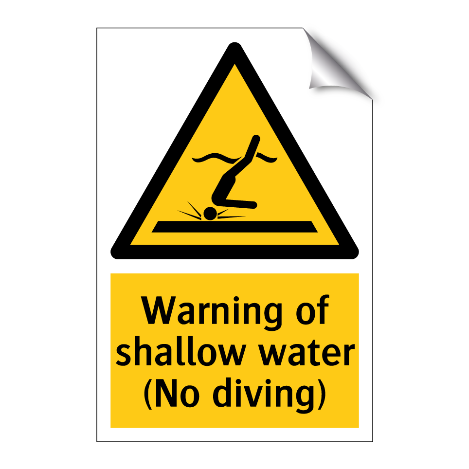 Warning of shallow water (No diving)