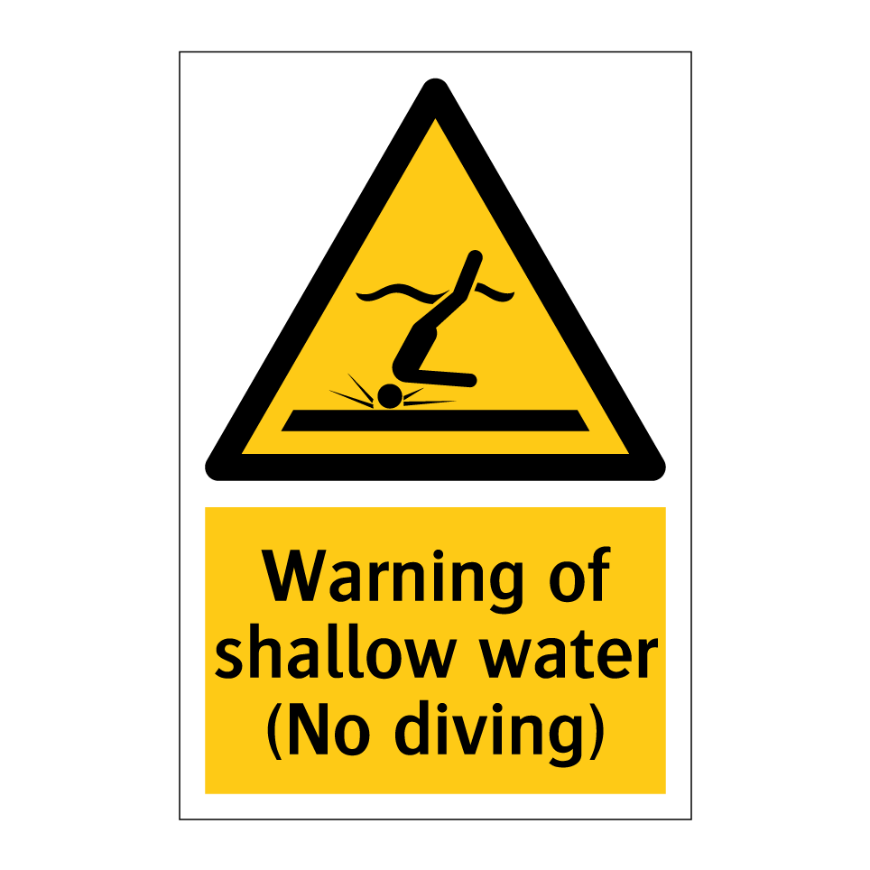 Warning of shallow water (No diving)