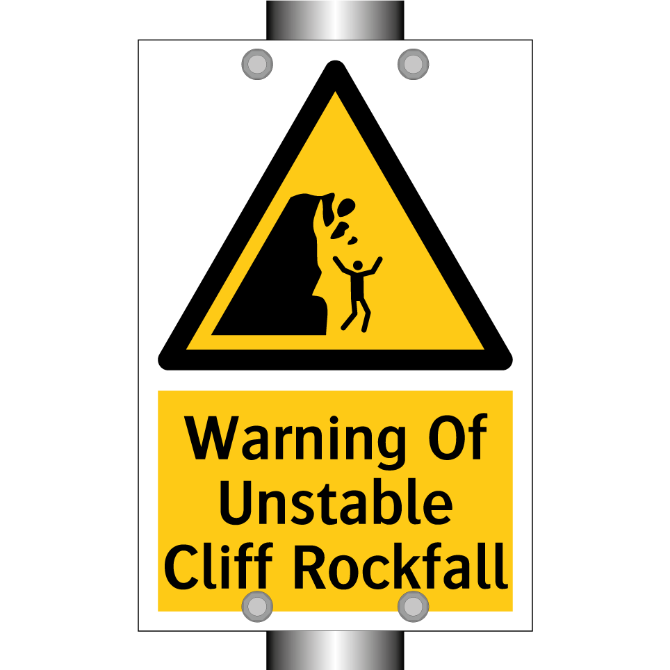 Warning Of Unstable Cliff Rockfall