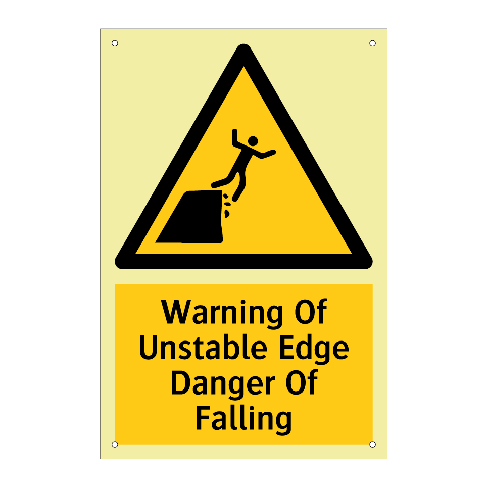 Warning Of Unstable Edge Danger Of Falling