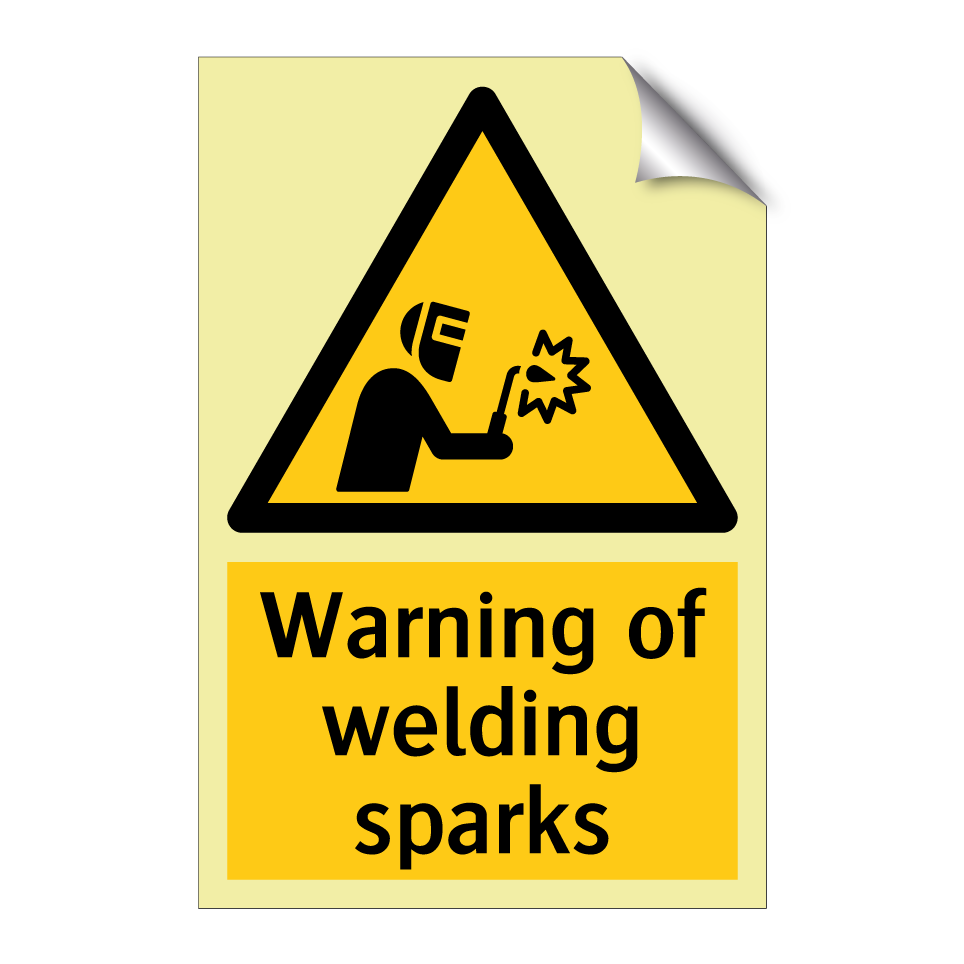 Warning of welding sparks