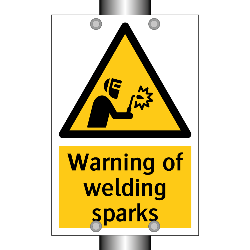 Warning of welding sparks