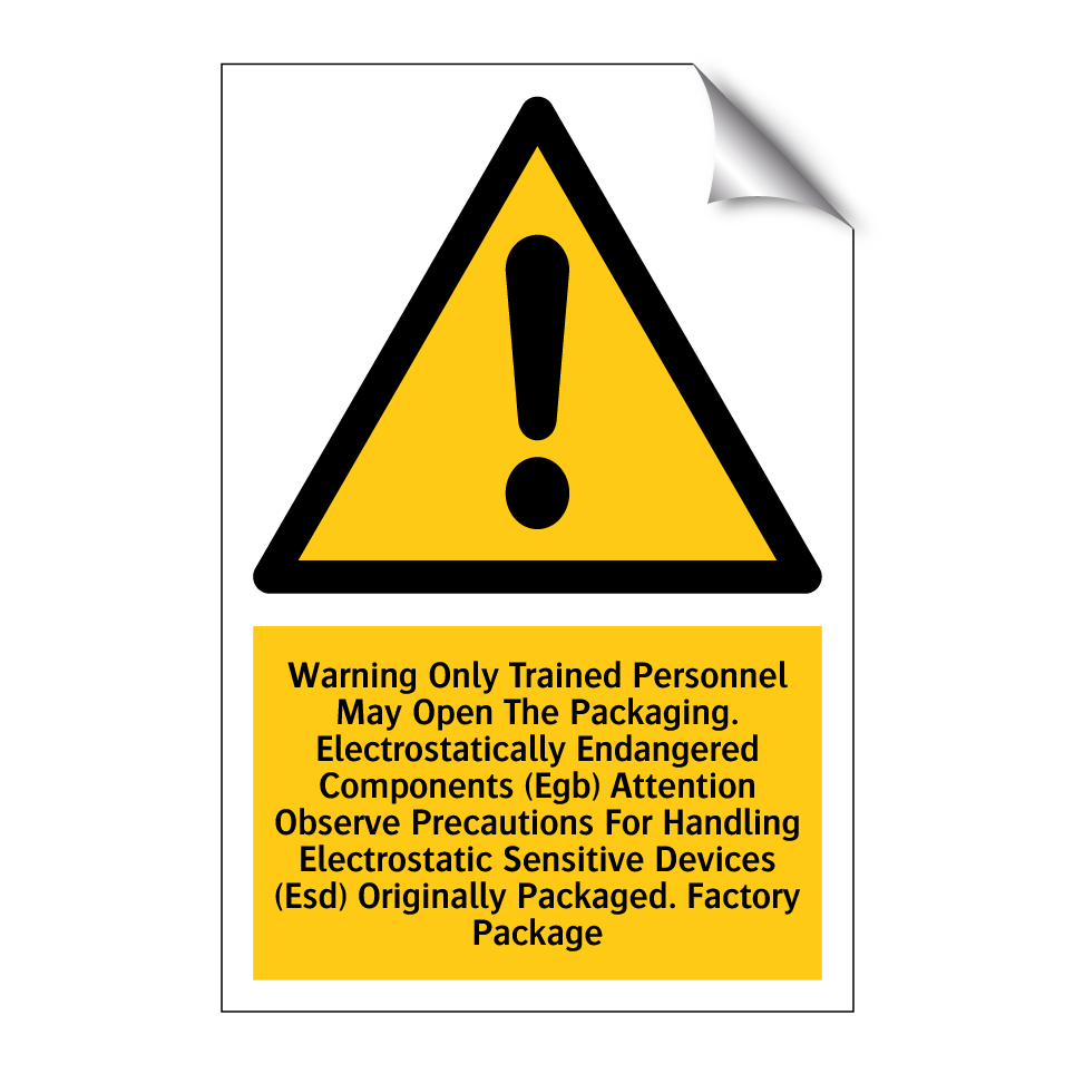 Warning Only Trained Personnel May Open The Packaging. Electrostatically Endangered Components (Egb) Attention Observe Precautions For Handling Electrostatic Sensitive Devices (Esd) Originally Packaged. Factory Package