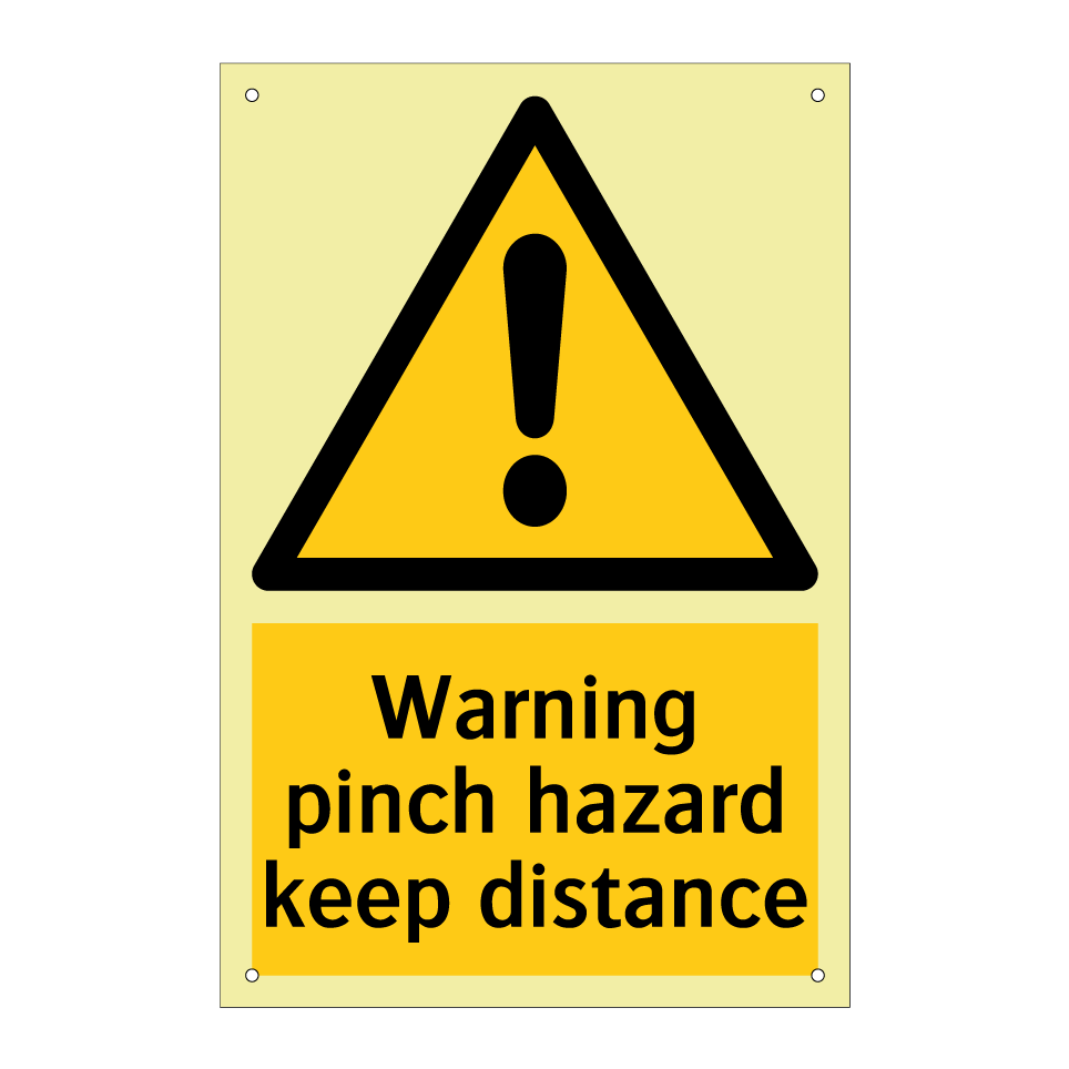 Warning pinch hazard keep distance