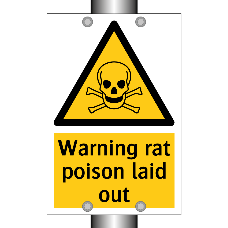 Warning rat poison laid out