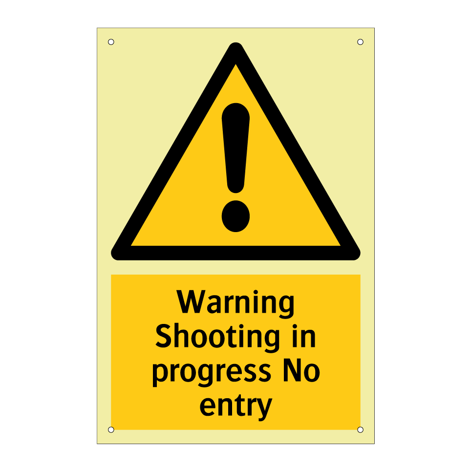 Warning Shooting in progress No entry