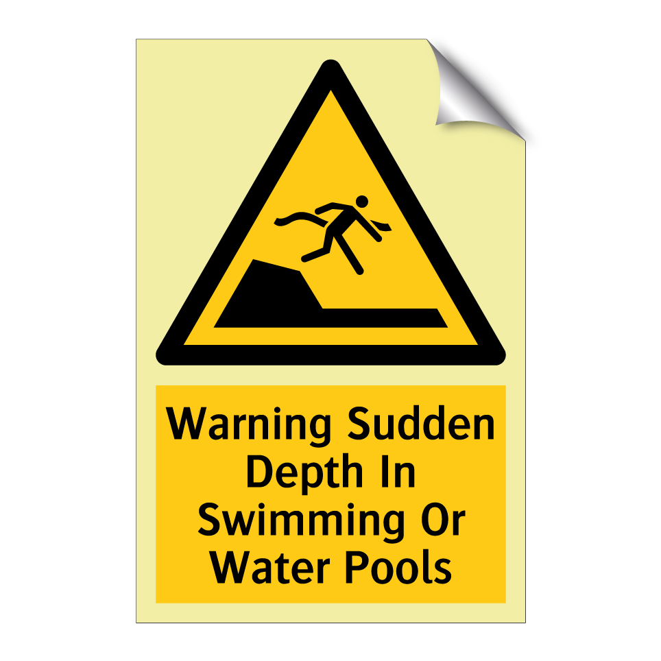 Warning Sudden Depth In Swimming Or Water Pools