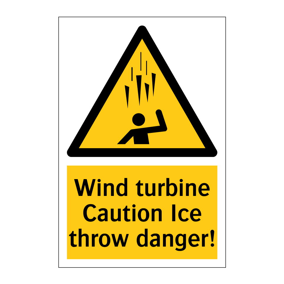 Wind turbine Caution Ice throw danger!