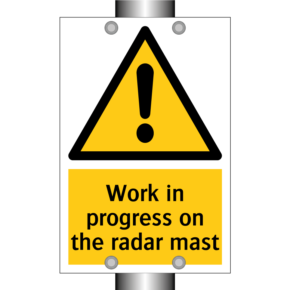 Work in progress on the radar mast