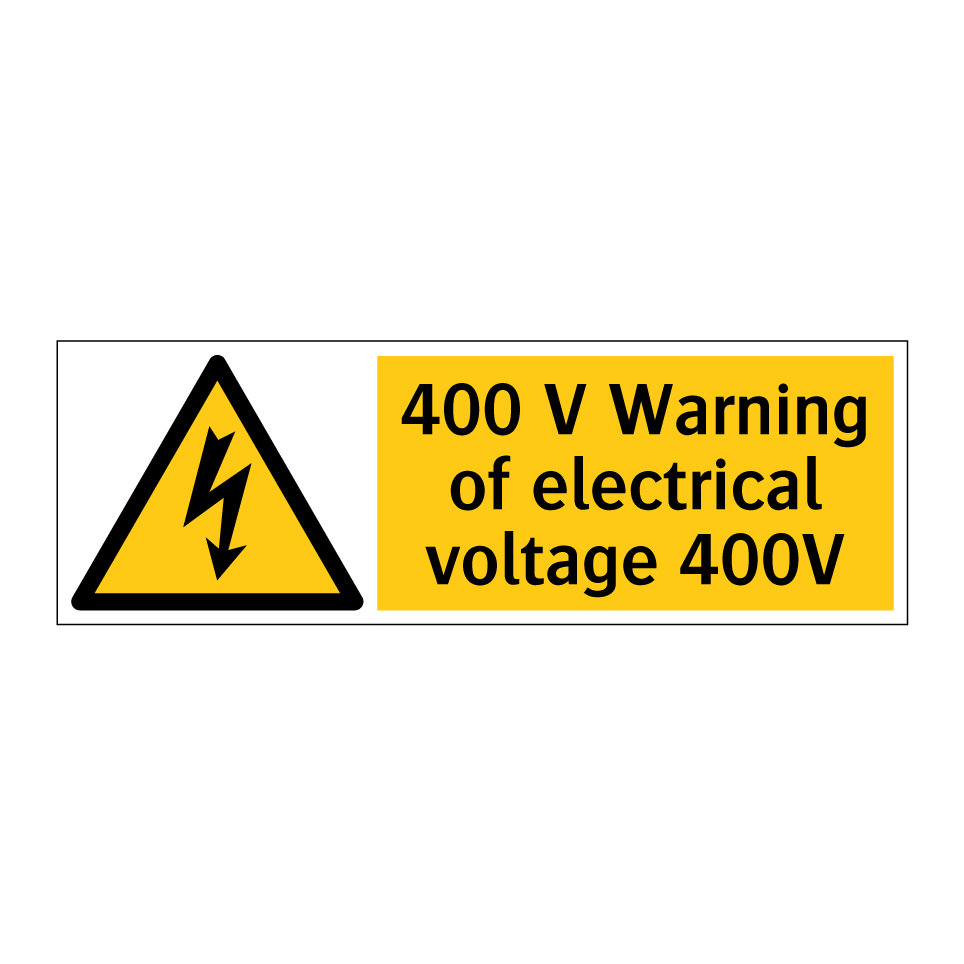 400 V Warning of electrical voltage 400V