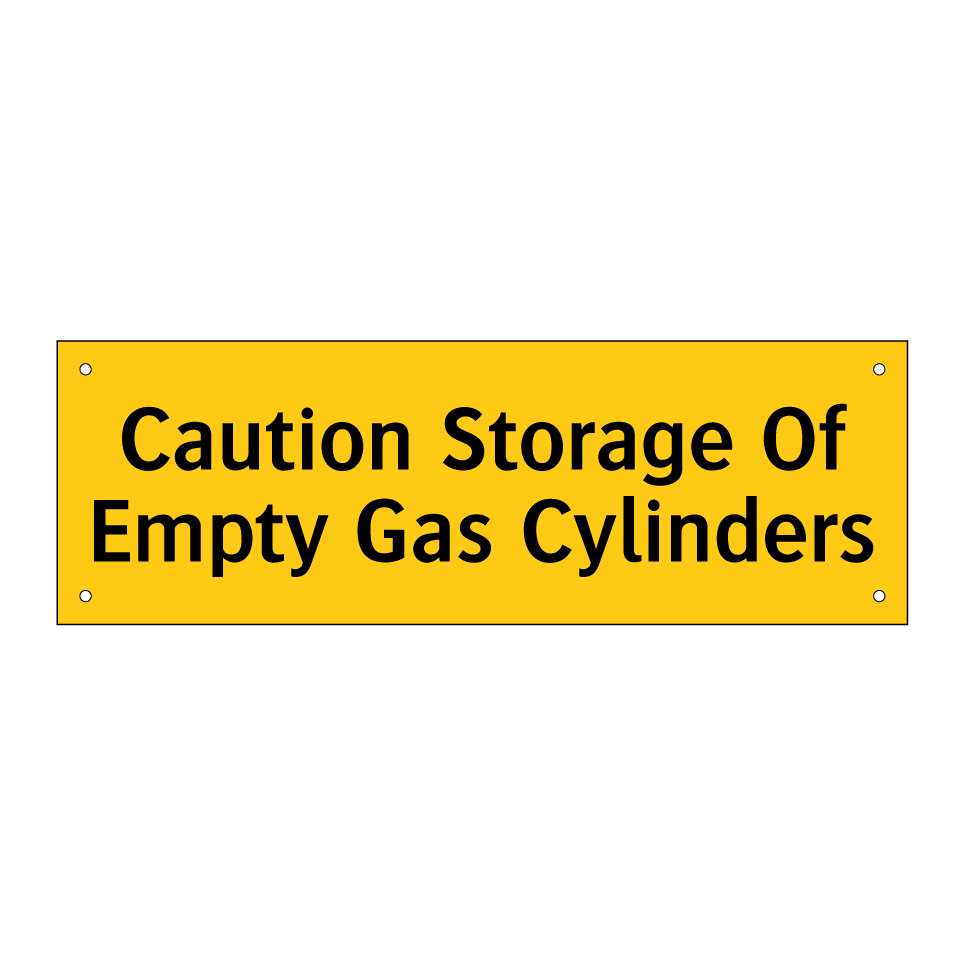 Caution Storage Of Empty Gas Cylinders