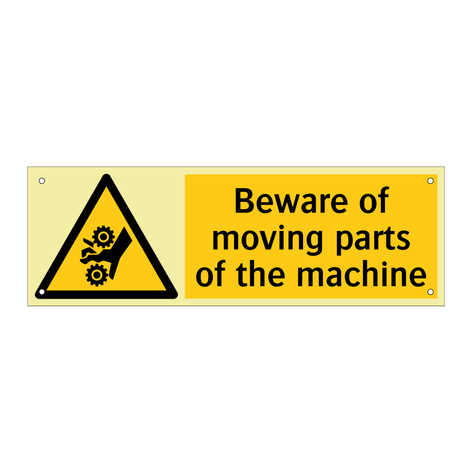 Beware of moving parts of the machine