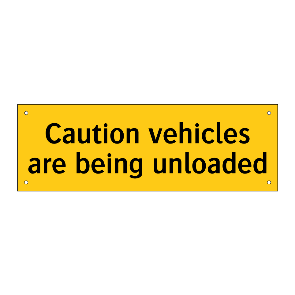 Caution vehicles are being unloaded