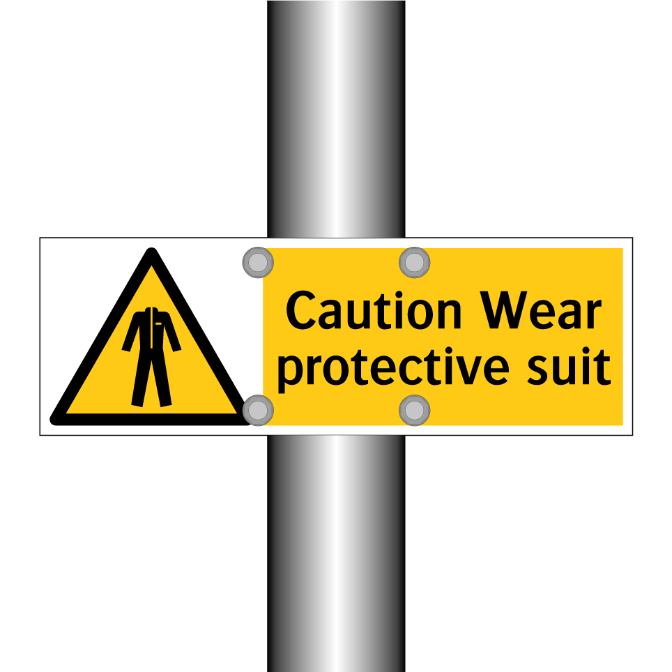 Caution Wear protective suit
