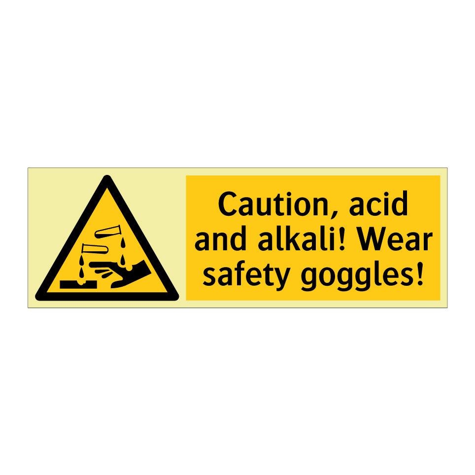 Caution, acid and alkali! Wear safety goggles!