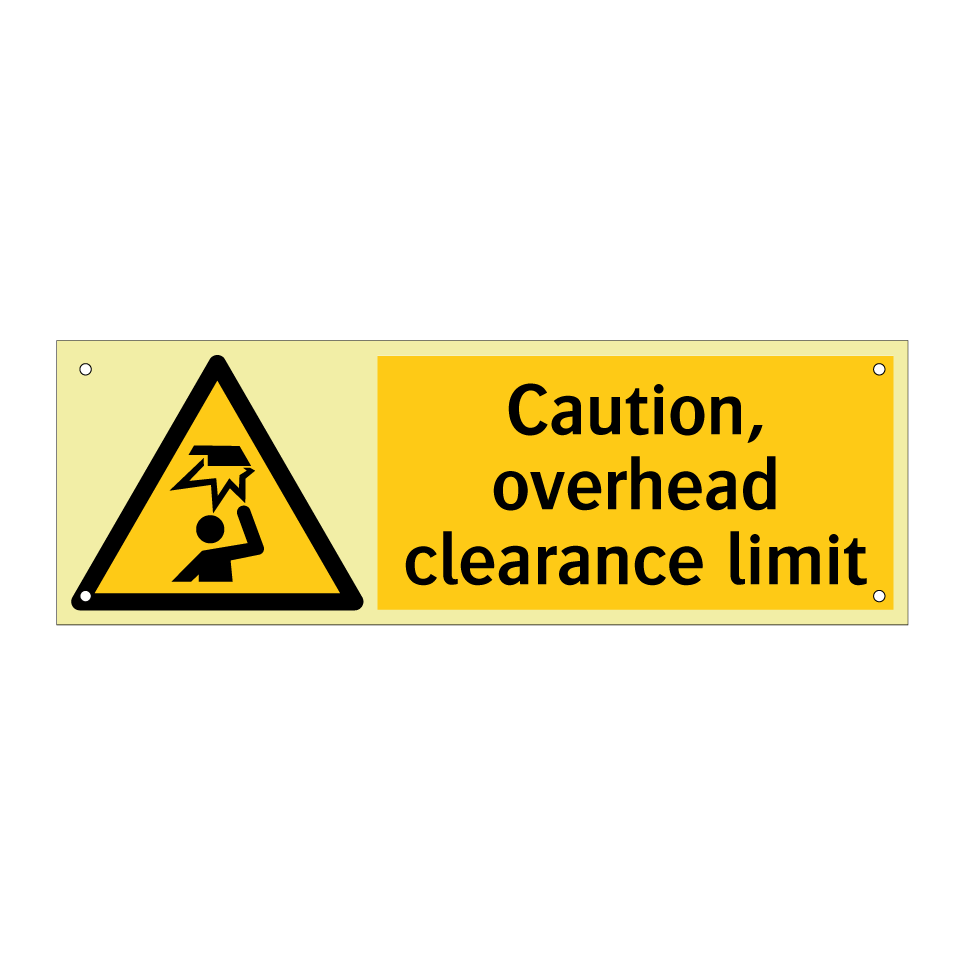 Caution, overhead clearance limit
