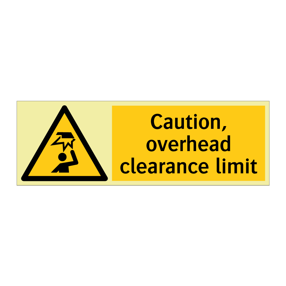 Caution, overhead clearance limit