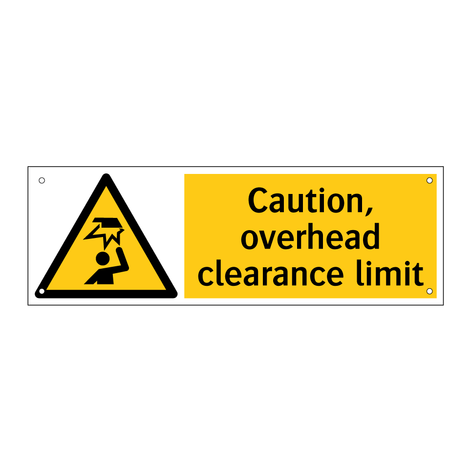 Caution, overhead clearance limit