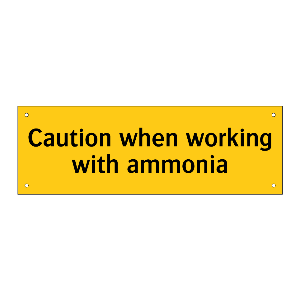 Caution when working with ammonia