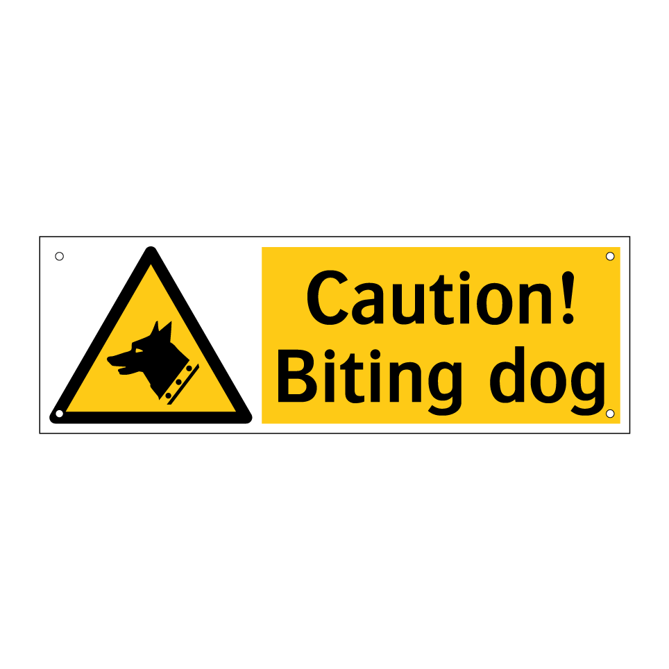 Caution! Biting dog