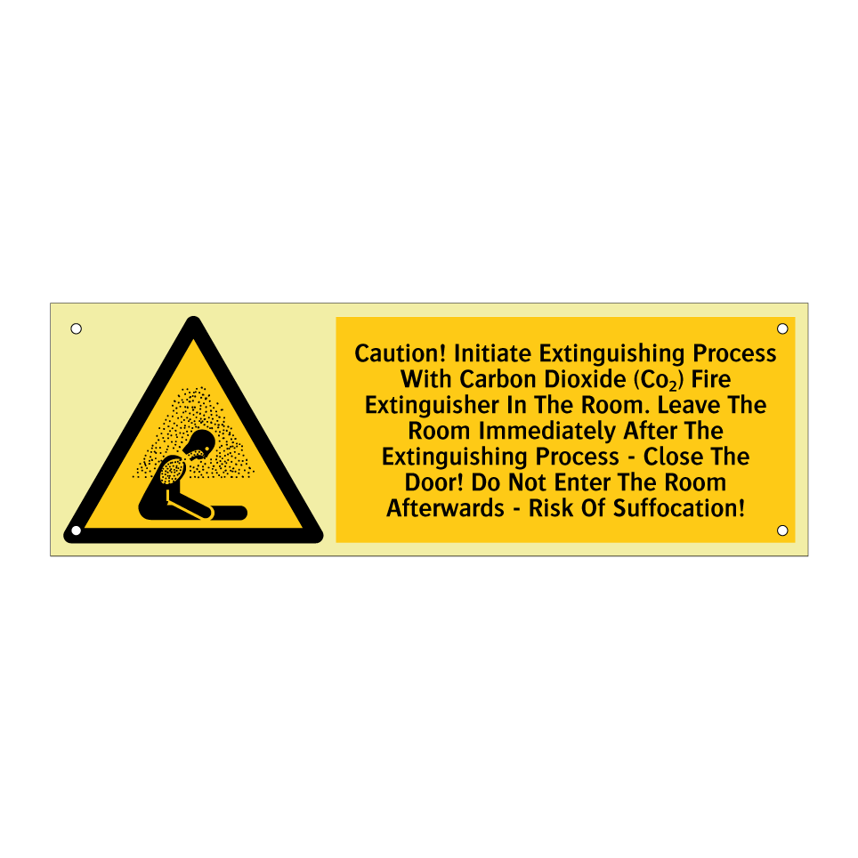 Caution! Initiate Extinguishing Process With Carbon Dioxide (Co₂) Fire Extinguisher In The Room. Leave The Room Immediately After The Extinguishing Process - Close The Door! Do Not Enter The Room Afterwards - Risk Of Suffocation!