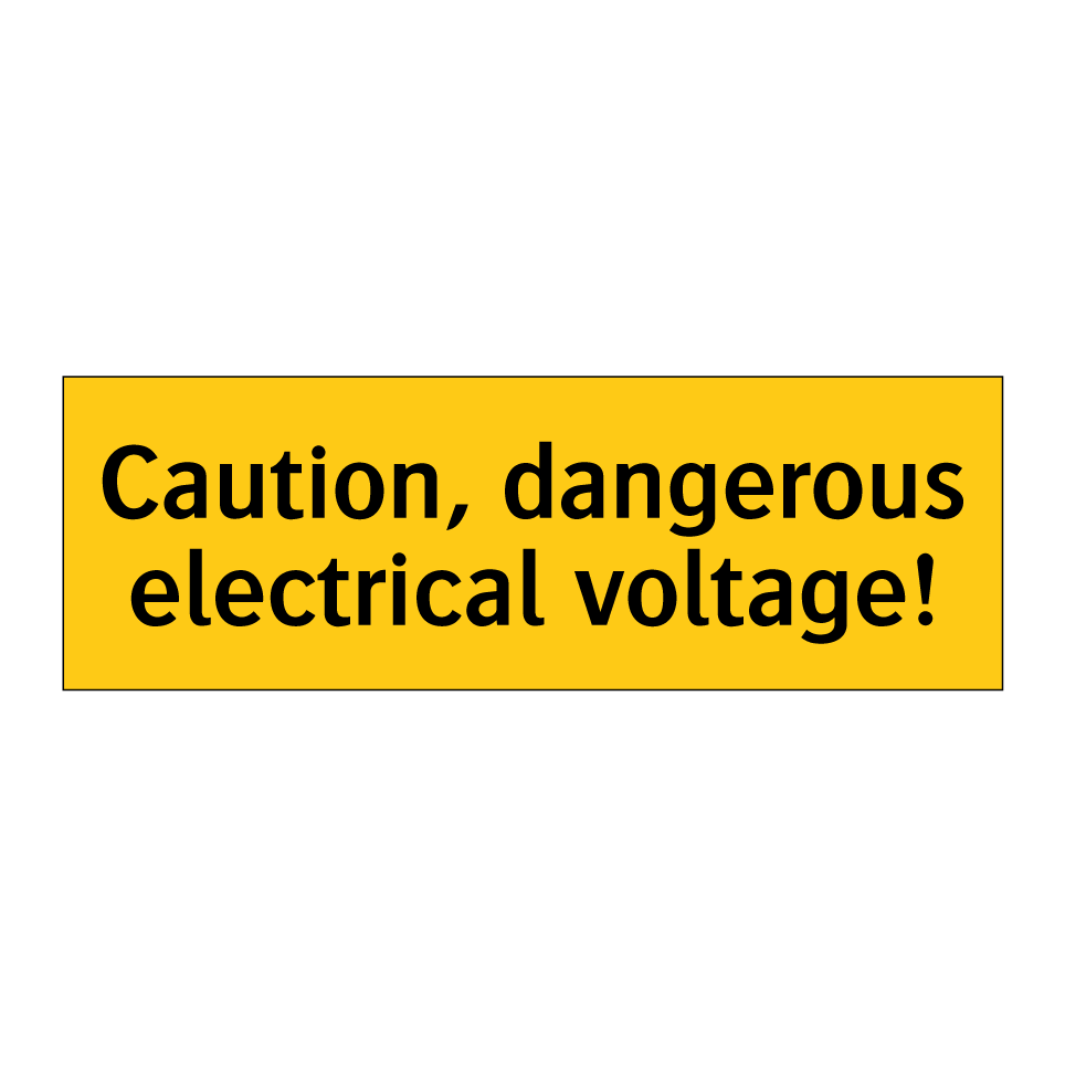 Caution, dangerous electrical voltage!